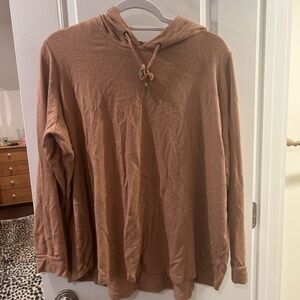 Susan Graver Tan Knit Hoodie